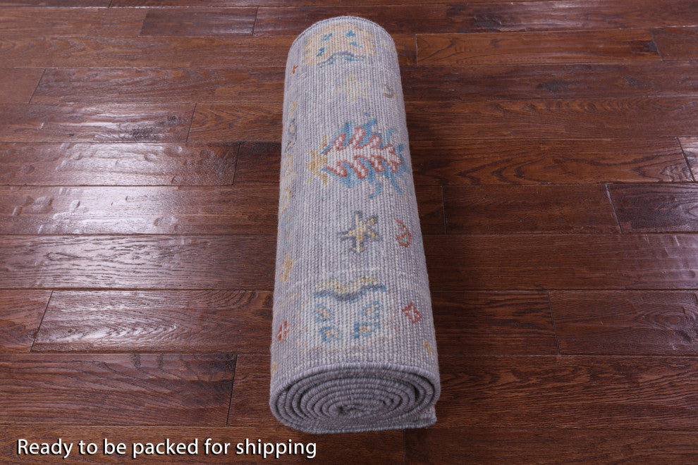 2' 7" X 12' 1" Runner Handmade Turkish Oushak Rug - Q13456