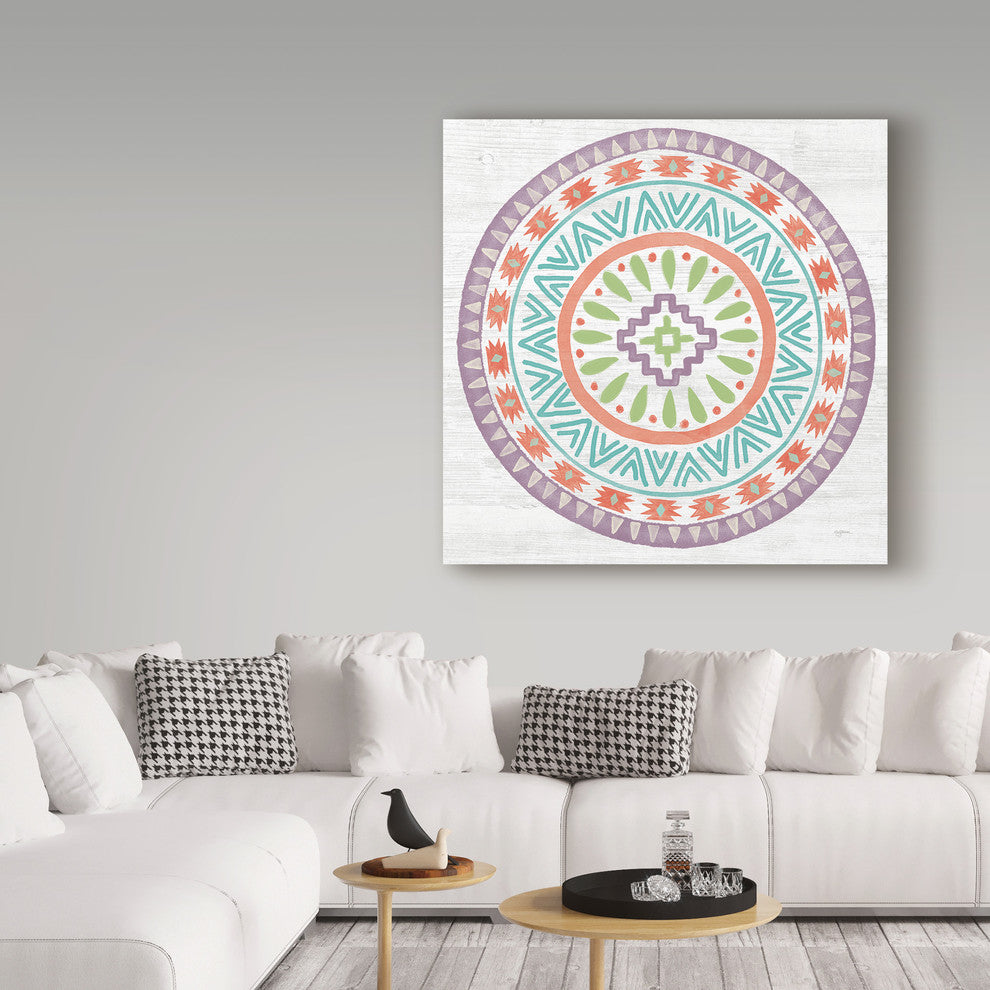 Mary Urban ''Lovely Llamas Mandala Ii'' Canvas Art, 35"x35"