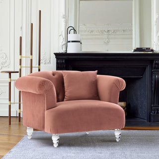 Elegance Contemporary Chair in Blush Velvet with Acrylic Legs