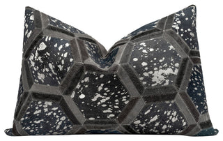 Canvello Cowhide Leather Throw Pillow Cover With Insert, 16"x24"