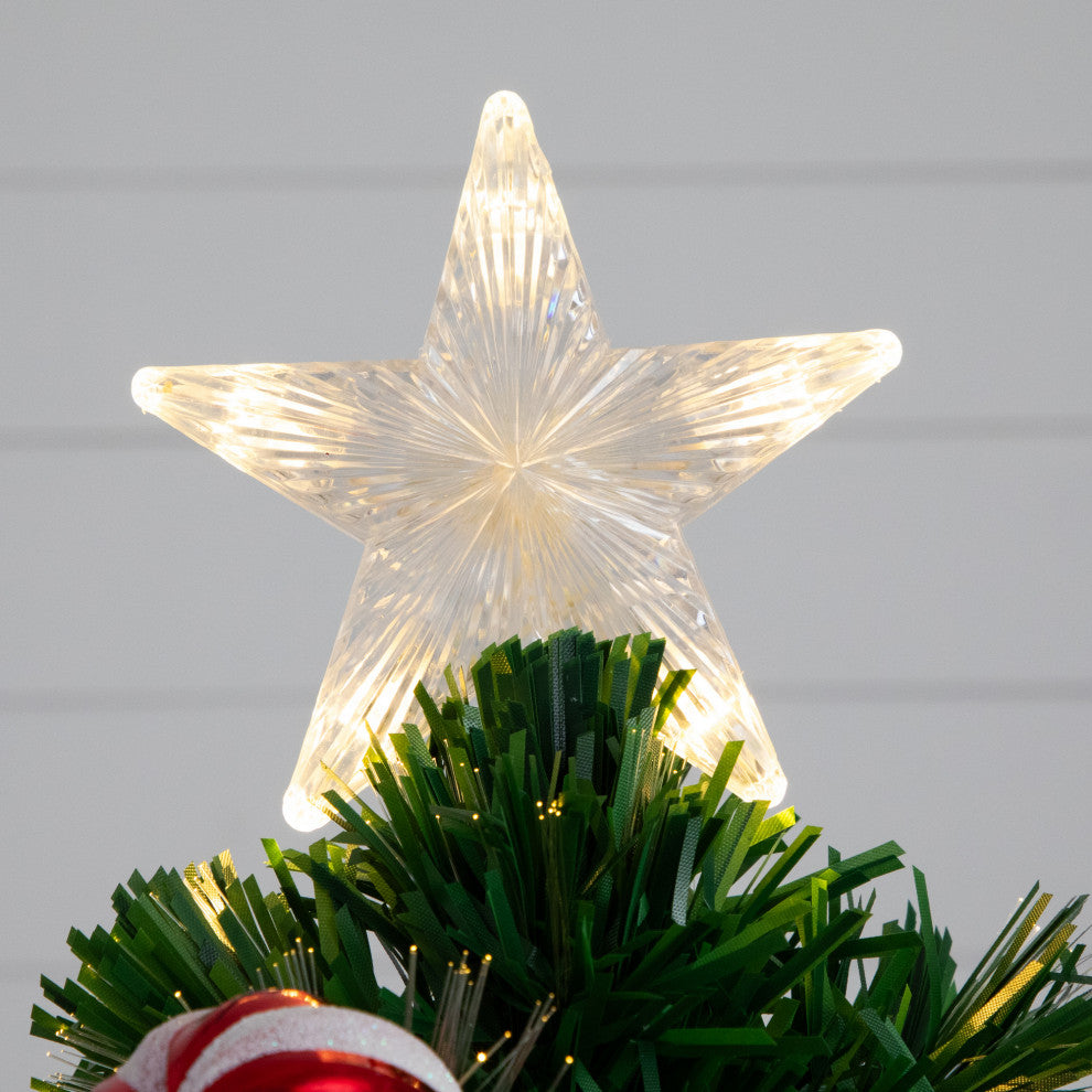 24in. Pre-Lit Fiber Optic Artificial Christmas Tree With Ornaments