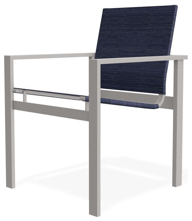 Tribeca Sling Outdoor Stackable Armchair, Collect Indigo/Warm Gray