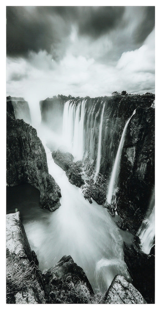 The Falls Wall Art Frameless Free Floating Tempered Art Glass 72"x36"