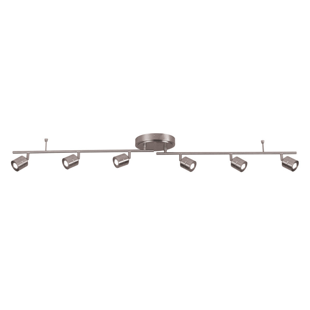 Core 6-Head LED Fixed Rail, Satin Nickel