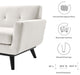 Engage Herringbone Fabric Armchair, Ivory