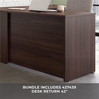 Sauder Affirm Engineered Wood 72"x24" Desk with Return Bundle in Noble Elm/Brown
