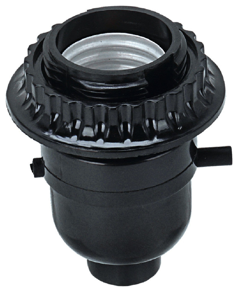 Aspen Creative 21314-11, Push Through Phenolic Lamp Socket, Black