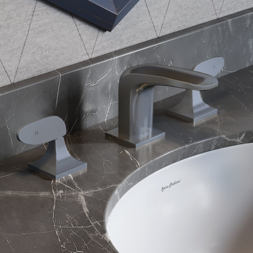 Chateau 8 in. Widespread, 2-Handle, Bathroom Faucet, Gunmetal Grey