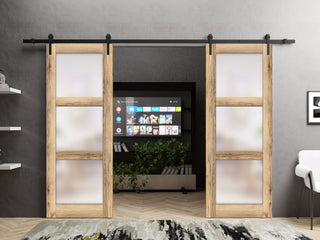 Double Barn Door 64 x 96 | Lucia 2552 Oak | 13FT
