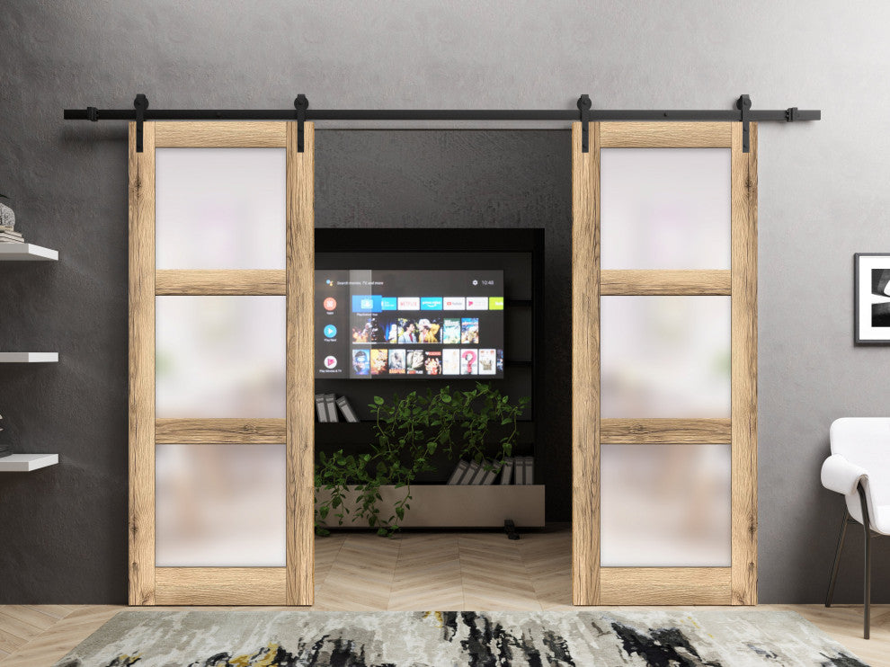 Double Barn Door 64 x 96 | Lucia 2552 Oak | 13FT