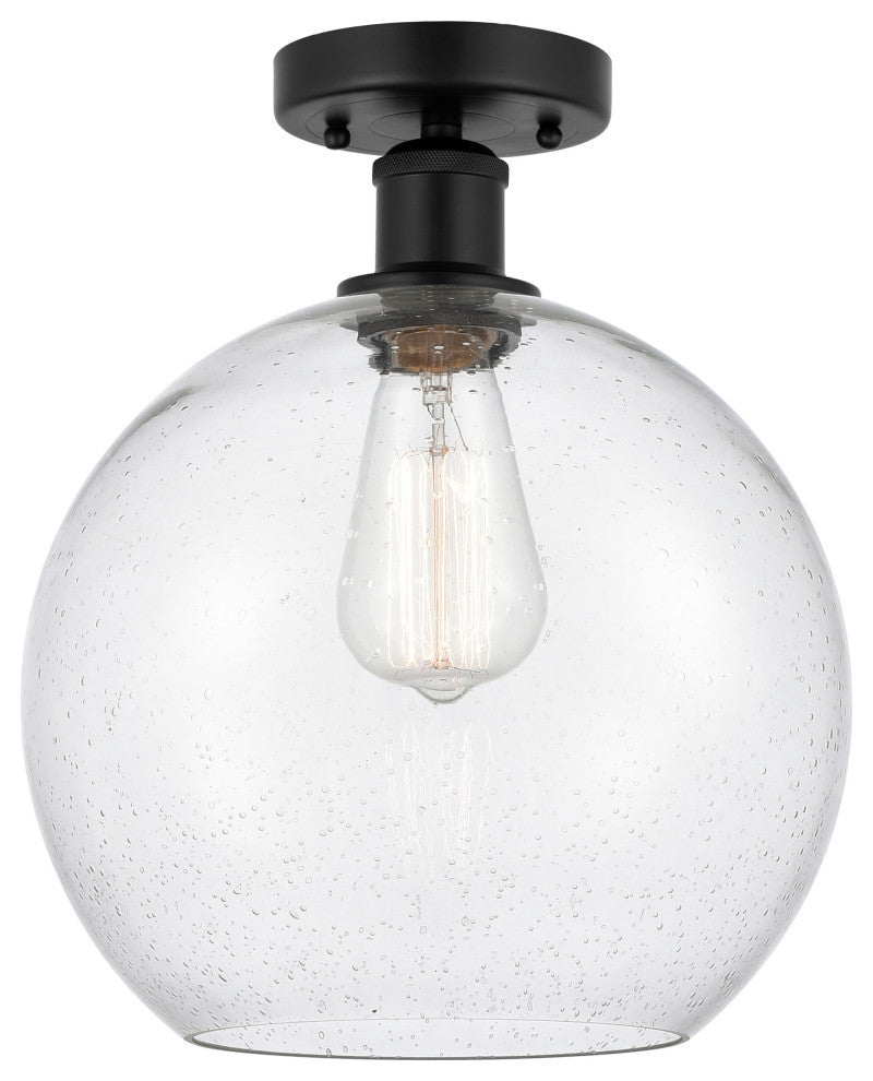 Innovations 616-1F-BK-G124-10 1 Light 10" Semi-Flush Mount, Matte Black