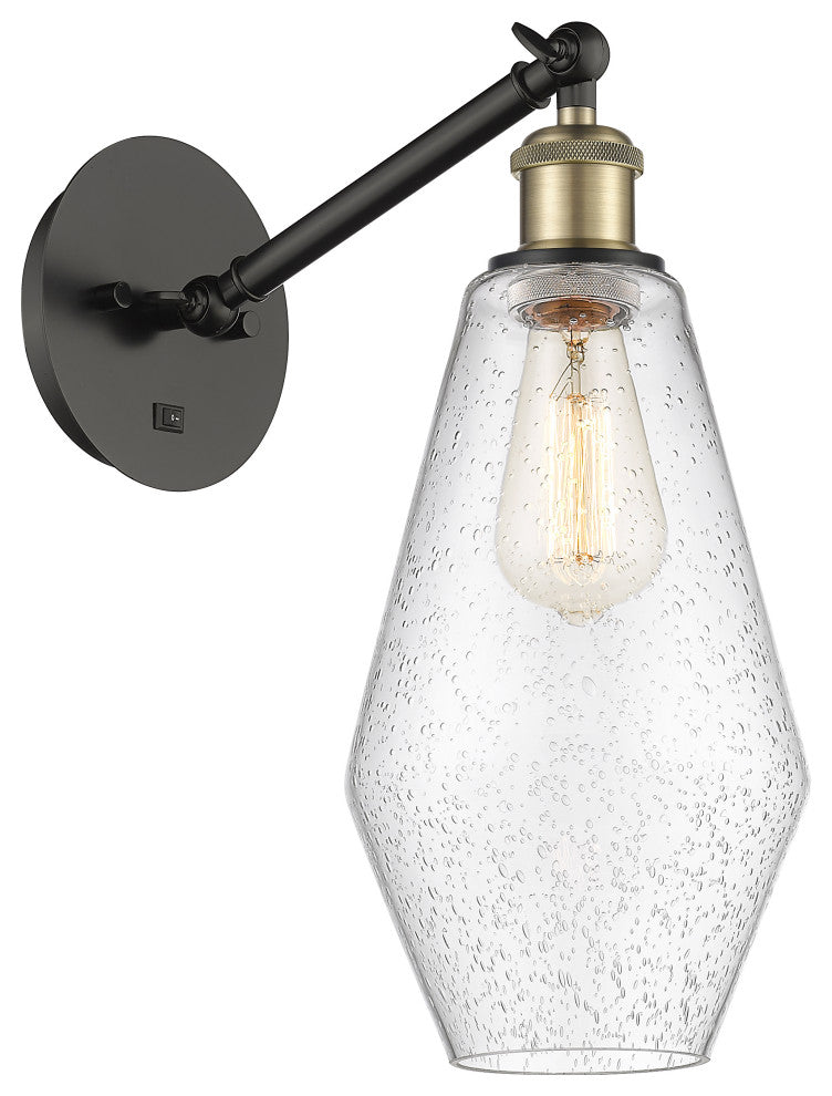 Innovations 317-1W-BAB-G654-7 1-Light Sconce, Black Antique Brass