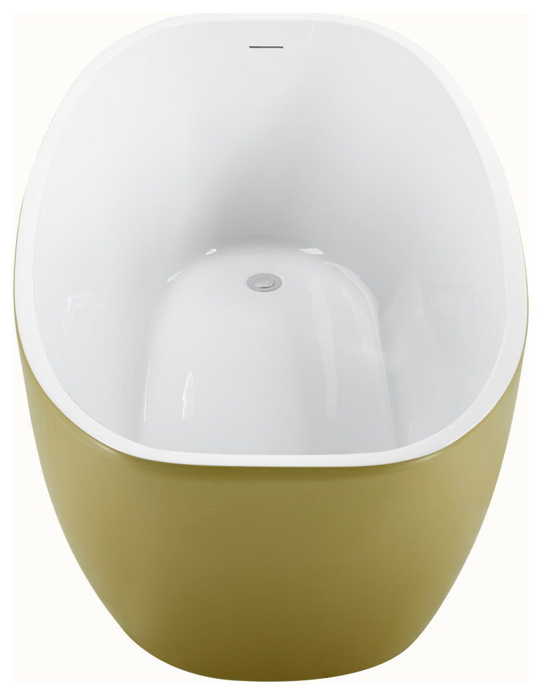 63-in Yellow Freestanding Tub With Drain and Overflow, CUPC Certified