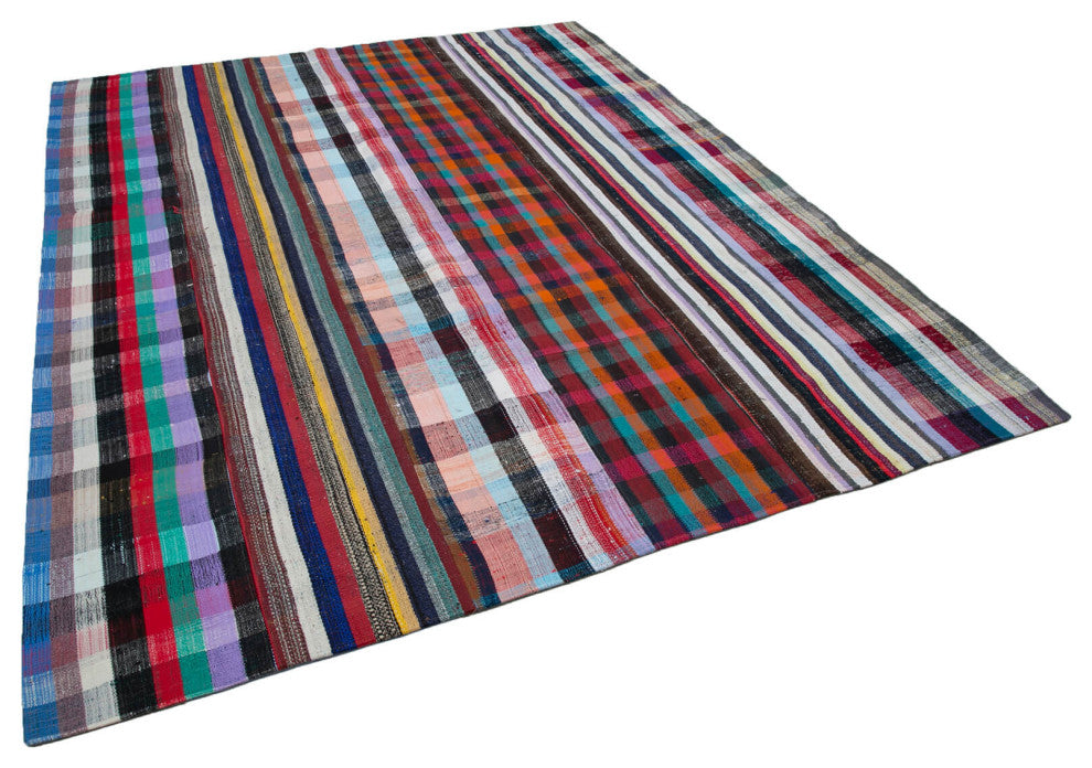 Rug N Carpet - Handmade Turkish 8' 0'' x 10' 1'' Vintage Patchwork Kilim Rug
