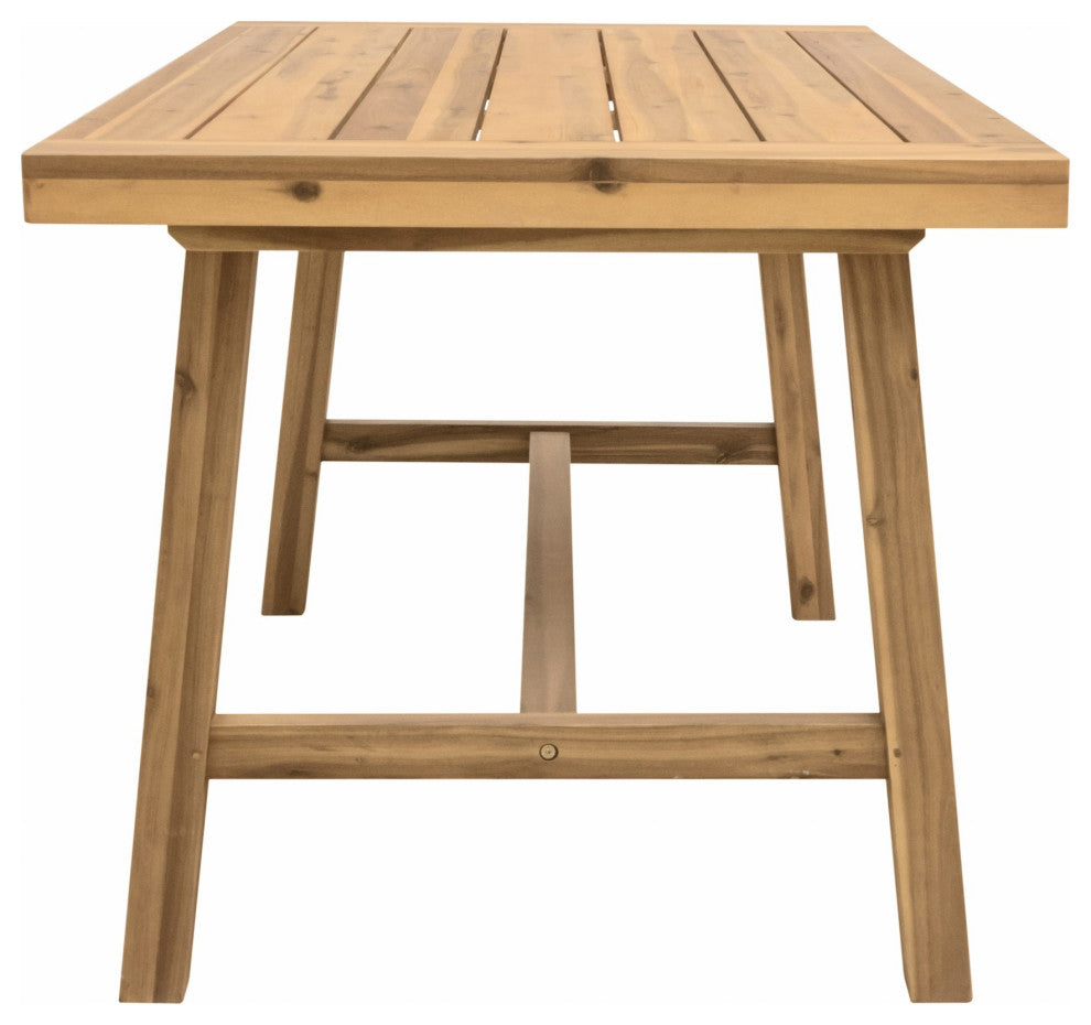 Natural Wood Dining Table With Leg Support