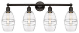 Edison-Vaz 4-Light 33" Bath Vanity Light, Oil Rubbed Bronze, Clear