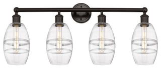 Edison-Vaz 4-Light 33" Bath Vanity Light, Oil Rubbed Bronze, Clear