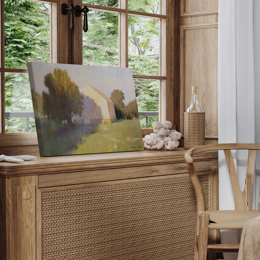 "Dawn's Rustic Charm" - A Canvas Print Celebrating Countryside Serenity