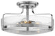 Hinkley Harper 18" Large Semi-Flush Ceiling Light, Chrome + Clear Seedy