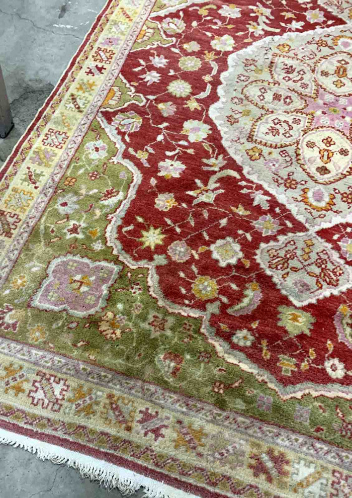 Handmade Antique Turkish Oushak Rug, 8.1'x10.2', 247cmx311cm 1910s