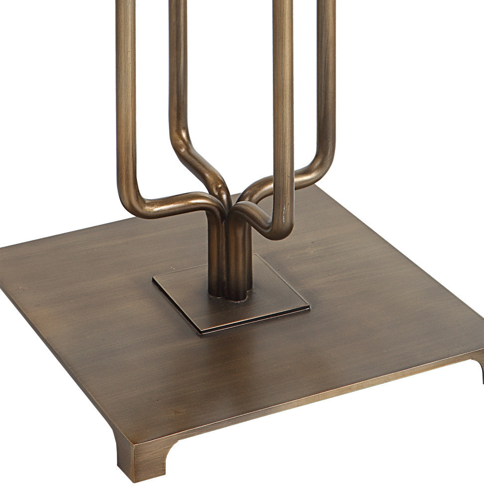 Contemporary Stacked Gold Bronze Links Floor Lamp 67 in Open Chain Rings Shapes