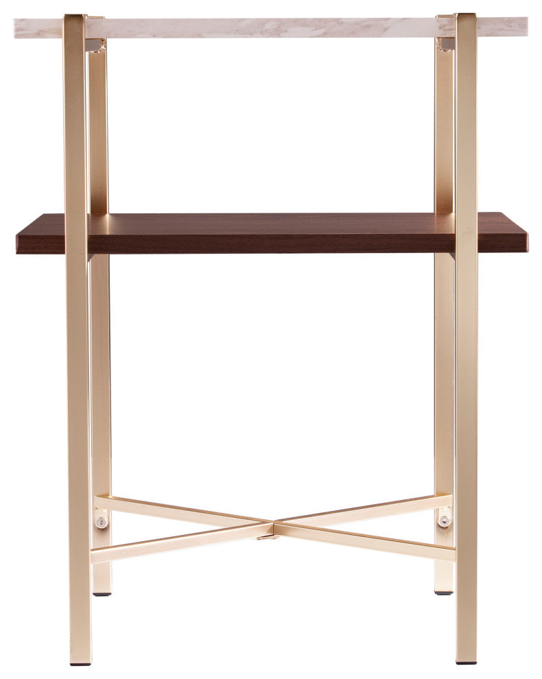 Altivo Square Faux Marble End Table With Storage