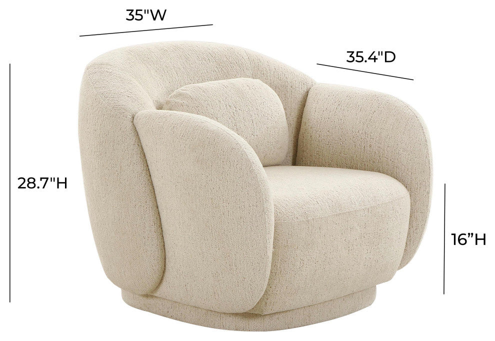 Misty Boucle Accent Chair, Cream