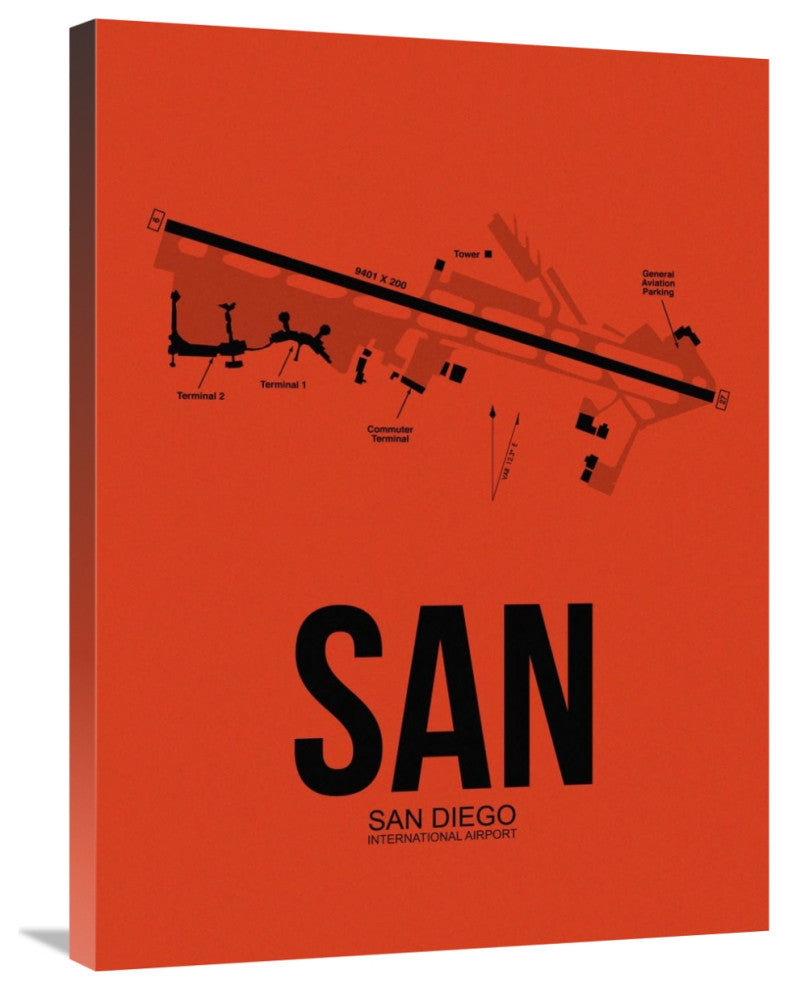 "SAN San Diego Airport Orange" Fine Art Print