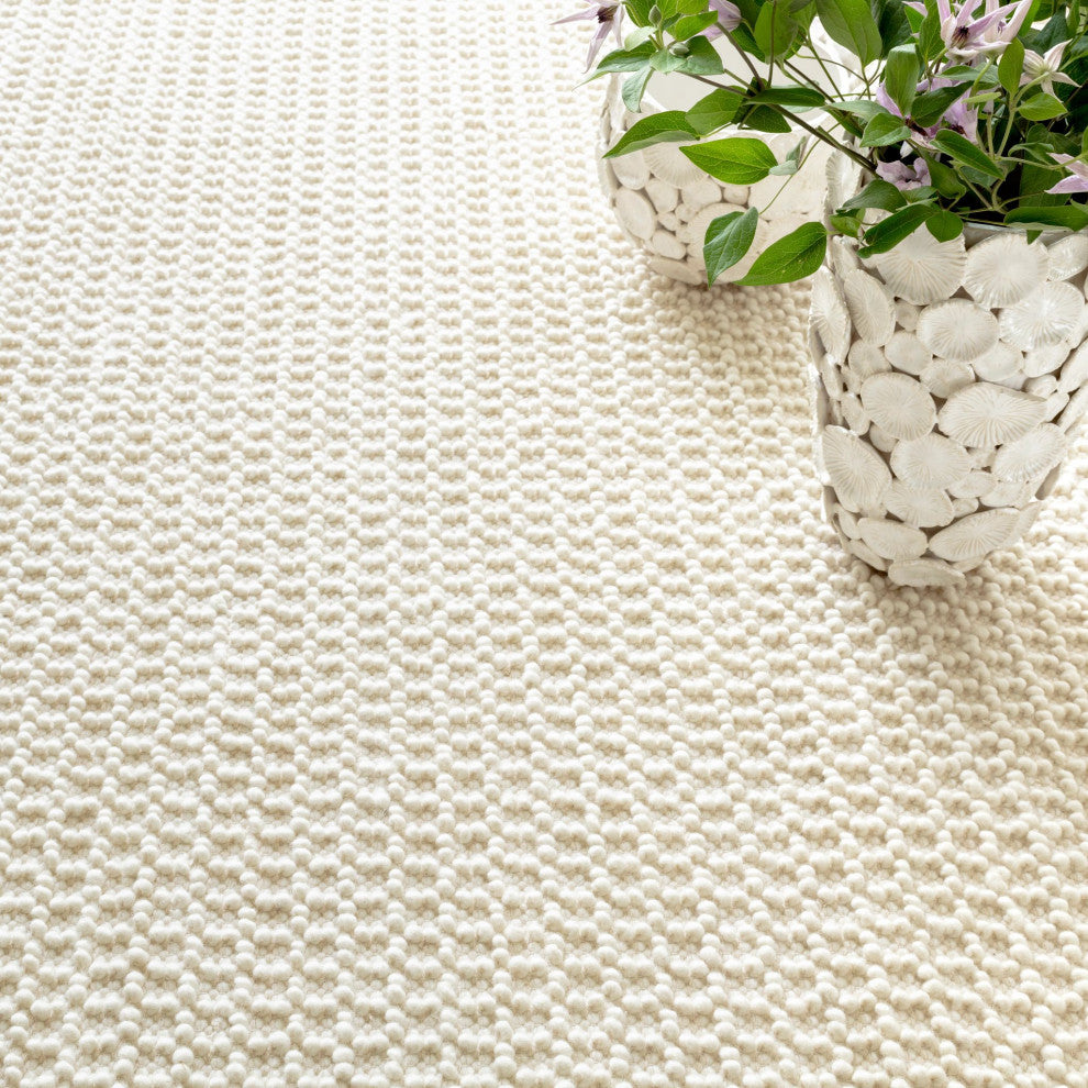Dash & Albert Hooper Ivory Handwoven Wool Rug, Ivory, 3' x 5'