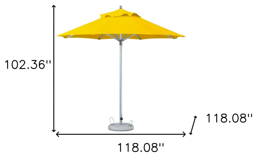 10' Yellow Polyester Round Market Patio Umbrella