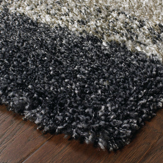 Hartley Shaded Blocks Gray and Charcoal Area Rug, 6'7"x9'6"