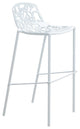 LeisureMod Devon Modern Bar Stool With Powder Coated Aluminum Frame, White