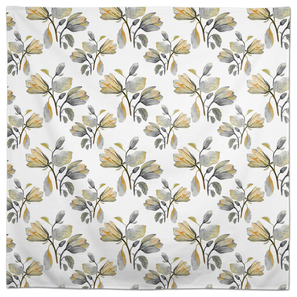 Watercolor Floral Blossoms Yellow 2 58x58 Tablecloth