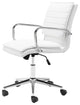 Computer Chair, Faux Vinyl Leather, Steel, White, Chrome, Home Business Office