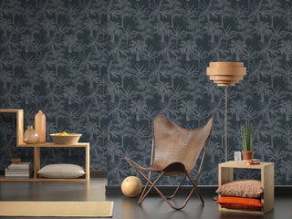 Textured Wallpaper Floral Featuring Palms Leaves, 379832
