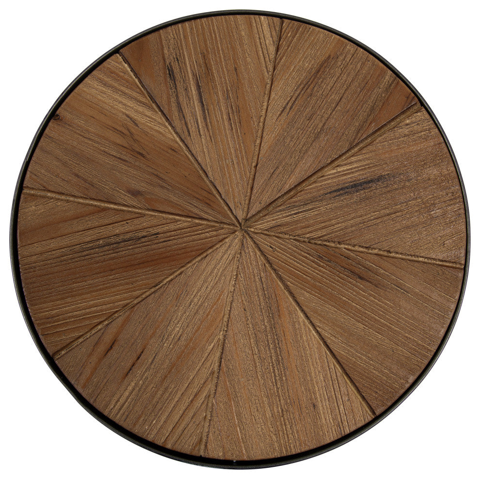 Gerhardt Round Drink Table, Rustic Brown/Black, 10x10x22