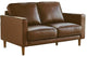 Sunset Trading Prelude 55" Contemporary Top-Grain Leather Loveseat in Chestnut