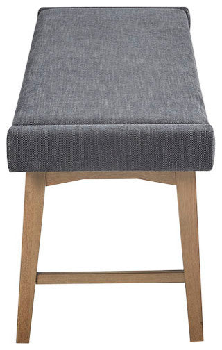 INK+IVY April Modern Mid-Century Upholstered Accent Bench, Grey