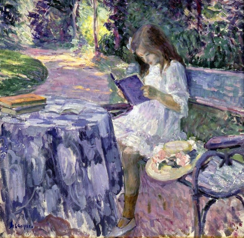 Henri Lebasque A Lesson, 20"x20" Gallery Wrapped Canvas Print