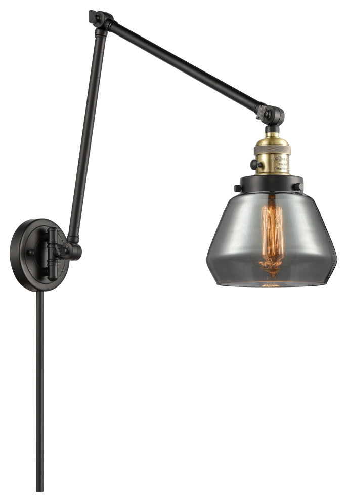 Fulton Swing Arm With Switch, Black Antique Brass, Plated Smoke, Plated Smoke