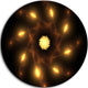 Glowing Yellow Radial Fractal Flower Art, Floral Round Wall Art, 11"