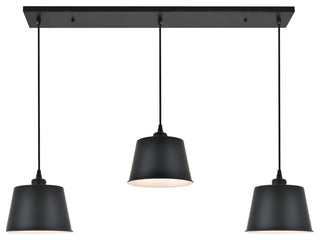Black Finish 3-Light Pendant