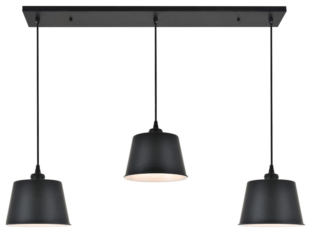 Black Finish 3-Light Pendant