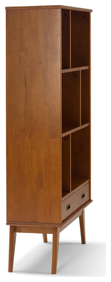 Draper Solid Hardwood Mid Century Wide Bookcase and Storage Unit Ging