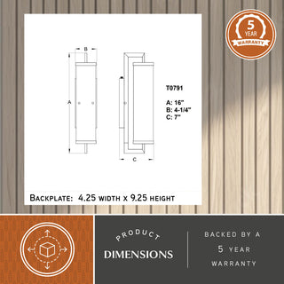 Morgan Park 1-Light Warm Brass Dusk to Dawn Modern Outdoor Wall Sconce Fixture, Warm Brass, 4.25"wx16"hx7"d