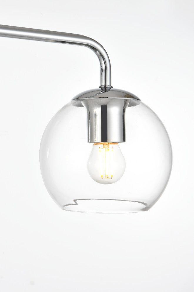 4 Light Chrome And Clear Bath Sconce