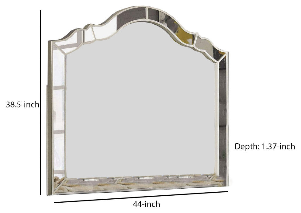 Benzara BM253006 Mirror With Intricately Divided Panels, Silver
