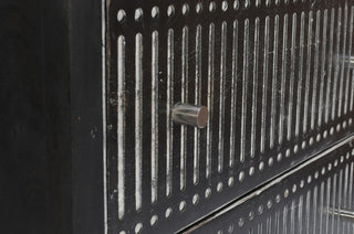 Sarah 2 Drawer Nightstand, Mango Solid Wood Antique Brown Finish on Iron Base