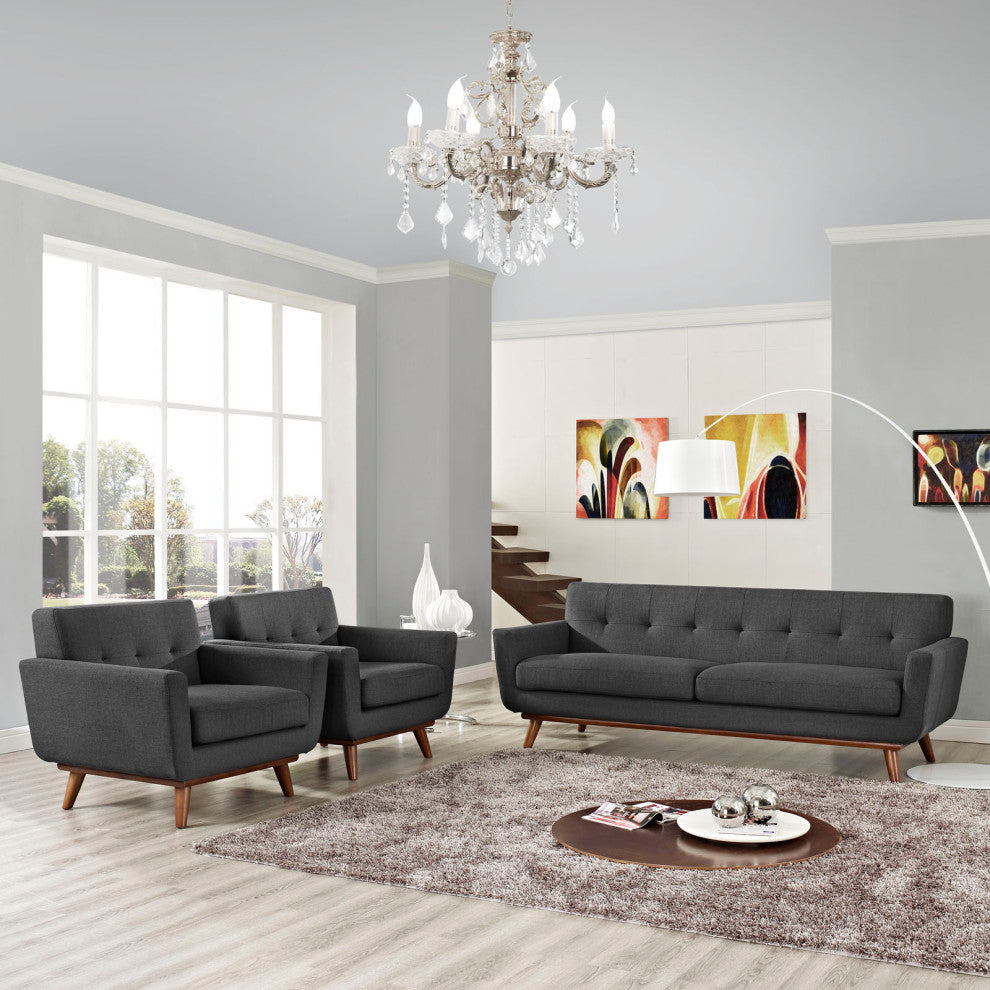 Engage Armchairs and Sofa Set of 3 - Gray