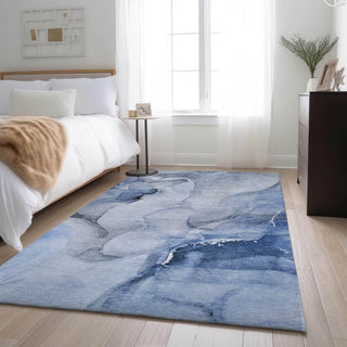 Premium Machine Washable Mayfield AMF521 Blue 9' x 12' Rug